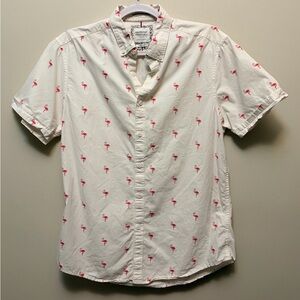 CACTUS MAN Ricky Singh  Slim Fit Cotton Button Up w/ Pink Flamingo's
